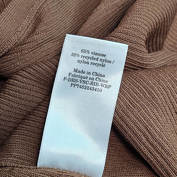 Everlane Ribbed Wrap Midi Dress Size XS Women's 3/4 sleeve - Picture 9 of 11